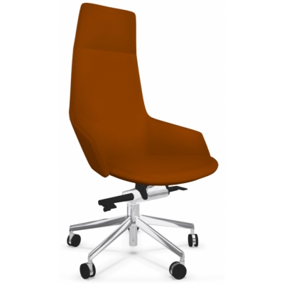 Arper - Aston Direction Syncro 1919 Stuhl mit Rollen Braun (Kunstleder VL00035)