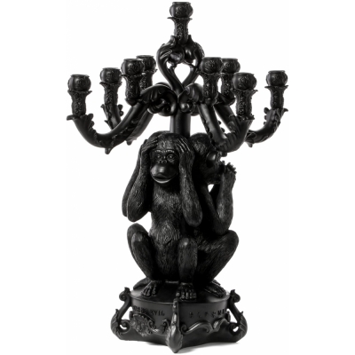 Seletti - Giant Burlesque Kerzenhalter 3 Affen | Schwarz