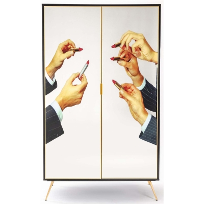 Seletti - Kleiderschrank mit Spiegeltüren Lipsticks