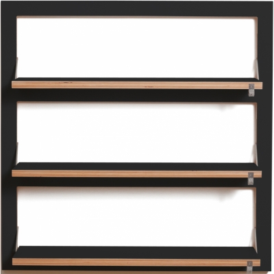 Ambivalenz - Fläpps Regal 80x80-3 cm, 3 Flächen Schwarz