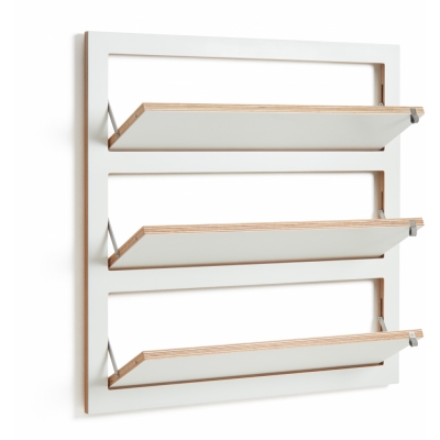 Ambivalenz - Fläpps Schuhregal 80x80 cm Weiß