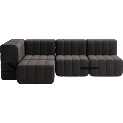 Ambivalenz - Curt Sofa Set 9 Grau / Braun (Jet 9108)