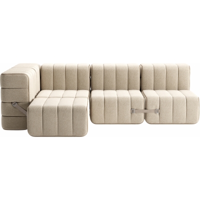 Ambivalenz - Curt Sofa Set 9 Grau/Beige (Jet 9110)