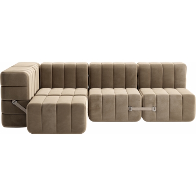 Ambivalenz - Curt Sofa Set 9 Grau / Braun (Barcelona Vole V3347/15)