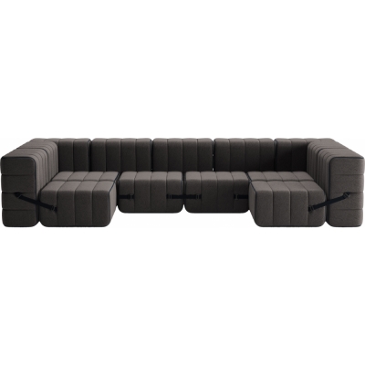 Ambivalenz - Curt Sofa Set 15 Grau / Braun (Jet 9108)