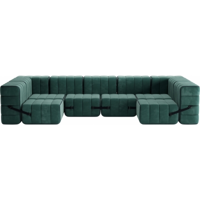Ambivalenz - Curt Sofa Set 15 Serpentine Grün (Barcelona V3347/39)