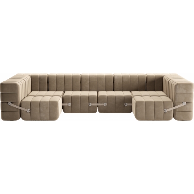 Ambivalenz - Curt Sofa Set 15 Grau / Braun (Barcelona Vole V3347/15)