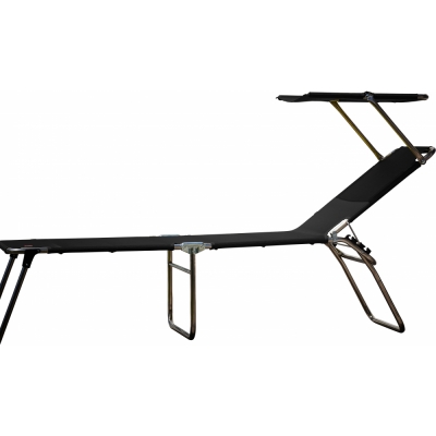 Fiam - Amigo 40+ Sun Sonnenliege mit Sonnendach Schwarz