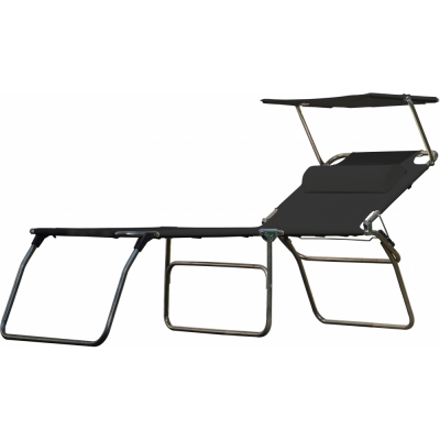 Fiam - Amigo Big 50+ Sun Sonnenliege mit Sonnendach Schwarz