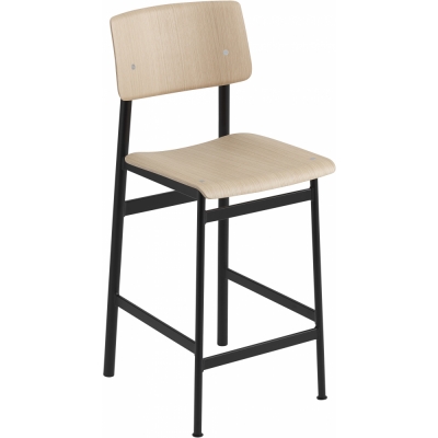 Muuto - Loft Barhocker 65 cm | Schwarz/Eiche