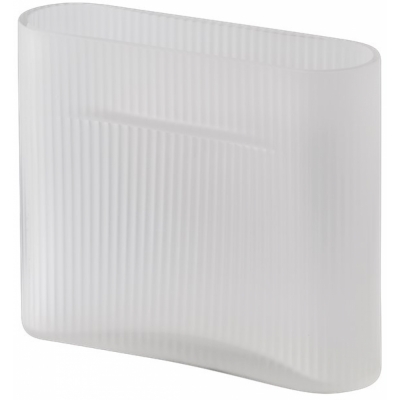 Muuto - Ridge Vase Höhe 16,5 | White Frosted Glass