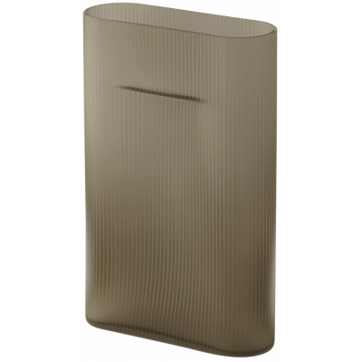 Muuto - Ridge Vase Höhe 35 | Taupe Frosted Glass