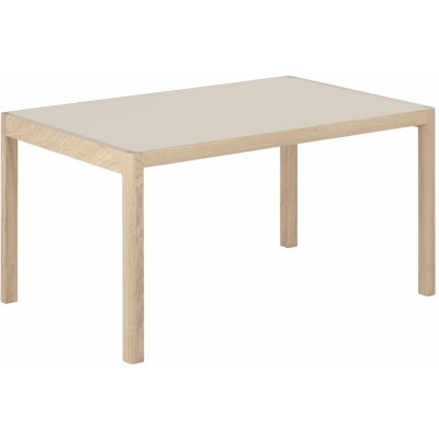 Muuto - Workshop Tisch 140x92 cm Warmes graues Linoleum / Eiche