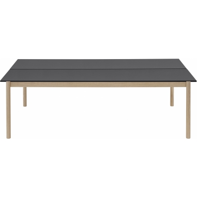 Muuto - Linear System Tisch Schwarzes Nanolaminat (Gestell: Eiche)