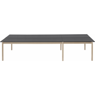 Muuto - Linear System Tisch Configuration 1 Schwarzes Nanolaminat (Gestell: Eiche)