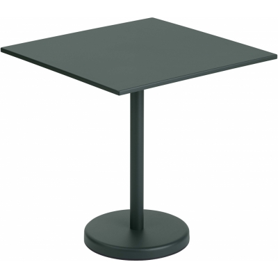 Muuto - Linear Steel Café Tisch Quadratisch H 73 cm Dunkelgrün