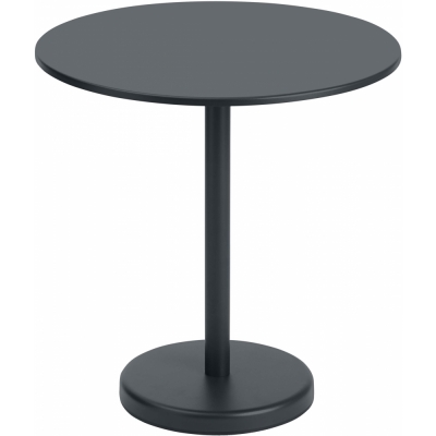 Muuto - Linear Steel Café Tisch Rund H 73 cm Schwarz