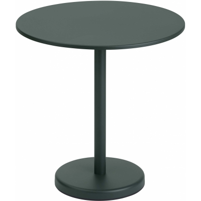 Muuto - Linear Steel Café Tisch Rund H 73 cm Dunkelgrün
