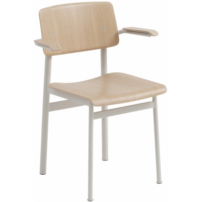 Muuto - Loft Stuhl mit Armlehnen Eiche/Grau