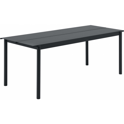 Muuto - Linear Steel Tisch 200 x 75 cm Anthrazit Schwarz