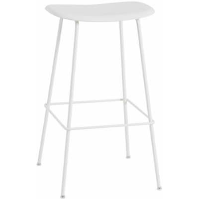 Muuto - Fiber Barhocker Recyceltes Plastik Weiß Natur / Weiß