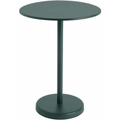 Muuto - Linear Steel Café Tisch Rund H 95 cm Dunkelgrün