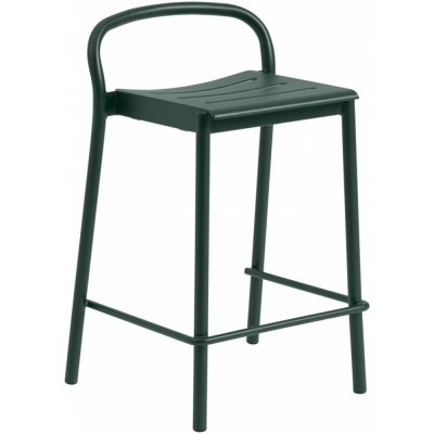 Muuto - Linear Steel Barhocker H 65 cm Dunkelgrün