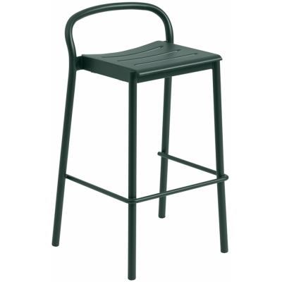 Muuto - Linear Steel Barhocker H 75 cm Dunkelgrün
