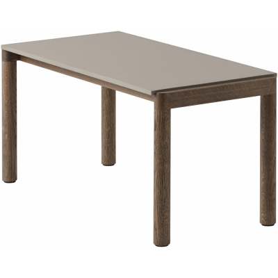 Muuto - Couple Couchtisch 1 Tischplatte Glatt Taupe / Eiche dunkel geölt