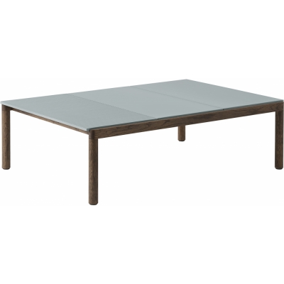 Muuto - Couple Couchtisch 3 Tischplatten Glatt/Gewellt Hellblau / Eiche dunkel geölt