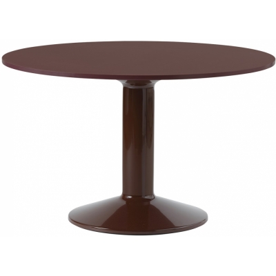 Muuto - Midst Esstisch Ø120 cm Linoleum Dunkelrot / Dunkelrot