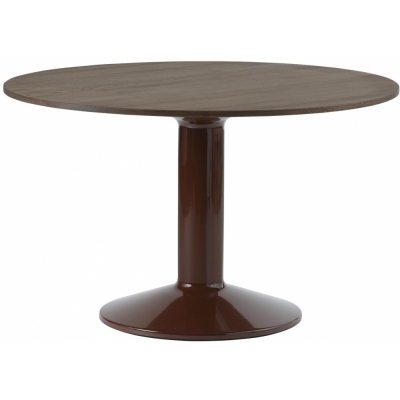 Muuto - Midst Esstisch Ø120 cm Eiche dunkel geölt / Dunkelrot