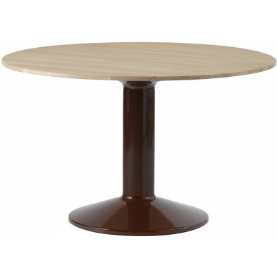 Muuto - Midst Esstisch Ø120 cm Eiche geölt / Dunkelrot