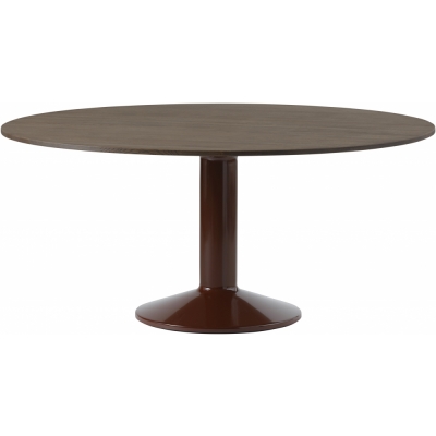 Muuto - Midst Esstisch Ø160 cm Eiche dunkel geölt / Dunkelrot