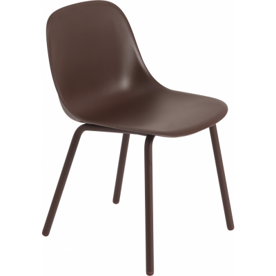 Muuto - Fiber Side Stuhl Outdoor Braun Rot