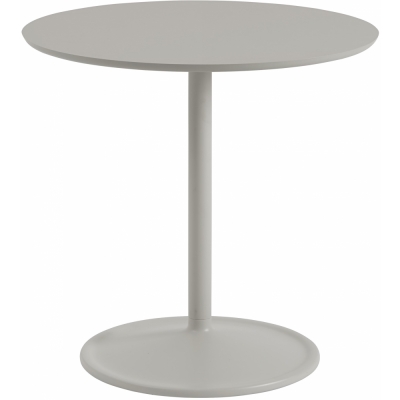 Muuto - Soft Café Tisch Ø75 cm niedrig Linoleum Grau / Grau