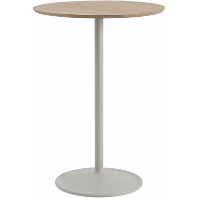 Muuto - Soft Café Tisch Ø75 cm hoch Eiche geölt / Grau