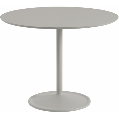 Muuto - Soft Tisch Ø95 cm niedrig Linoleum Grau / Grau