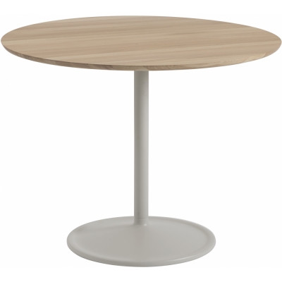 Muuto - Soft Tisch Ø95 cm niedrig Eiche geölt / Grau
