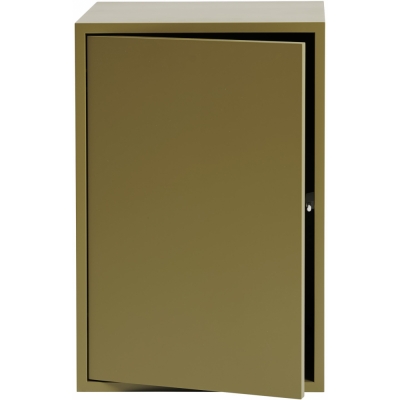 Muuto - Stacked Regal mit Tür L Braun Grün