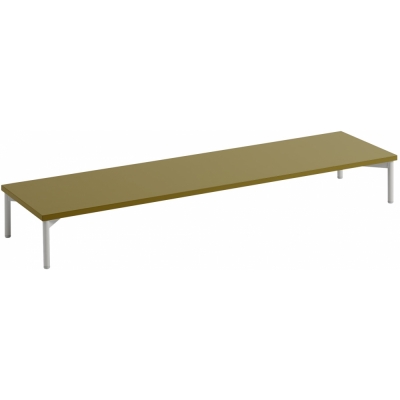 Muuto - Stacked Podium mit Rohrgestell 131x35 cm | Braun Grün / Grau