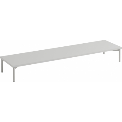Muuto - Stacked Podium mit Rohrgestell 131x35 cm | Grau / Grau