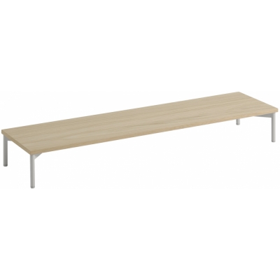 Muuto - Stacked Podium mit Rohrgestell 131x35 cm | Eiche / Grau