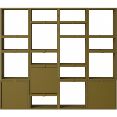 Muuto - Stacked Storage System Bücherregal Konfiguration 4 Braun Grün