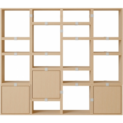 Muuto - Stacked Storage System Bücherregal Konfiguration 4 Eiche