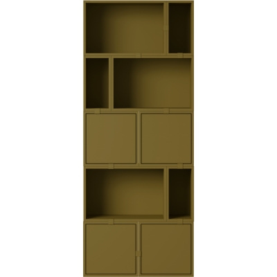 Muuto - Stacked Storage System Bücherregal Konfiguration 8 Braun Grün