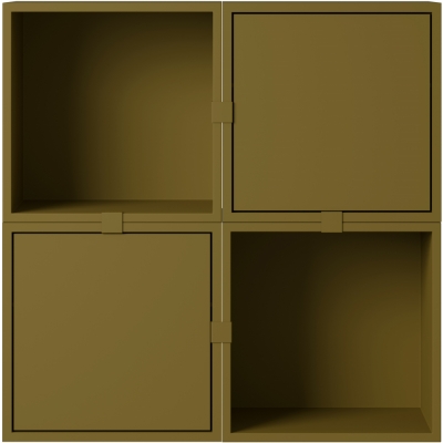 Muuto - Stacked Storage System Flur Regal Konfiguration 4 Braun Grün