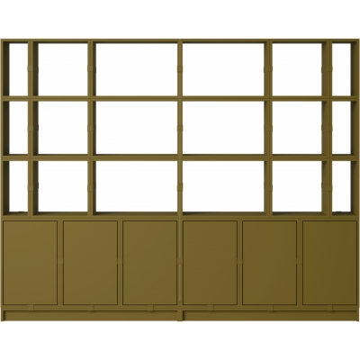 Muuto - Stacked Storage System Büroregal Konfiguration 2 Braun Grün