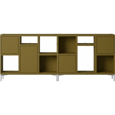 Muuto - Stacked Storage System Büroregal Konfiguration 3 Braun Grün