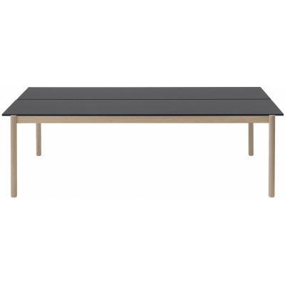 Muuto - Linear System Tisch 110 cm Schwarzes Nanolaminat/ Eiche
